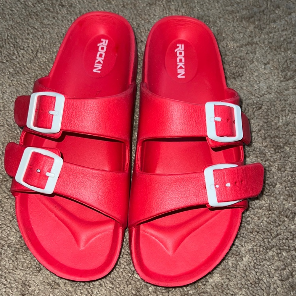 Real Two Strap Rockin Slides women size 7